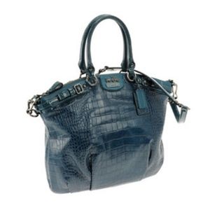 Rare Teal COACH Madison Embossed Lindsey Purse